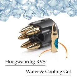 Whiskey Stones Set BULLETS – Kogel Whisky Stenen - Luxe Cadeau Set Man Vrouw - Valentijn - Herbruikbare Ijsblokjes – Goud Qwality -Skimask 1183x1200 7