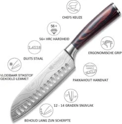PAUDIN N5 Professioneel RVS Japans Santoku Mes - 17,5 Cm - Hoogwaardig Roestvast Duits Carbonstaal - Damascus Patroon - Cadeau Tip 18 PAUDIN N5 Professioneel RVS Japans Santoku Mes - 17,5 Cm - Hoogwaardig Roestvast Duits Carbonstaal - Damascus Patroon - Cadeau Tip -Skimask 1187x1200 2