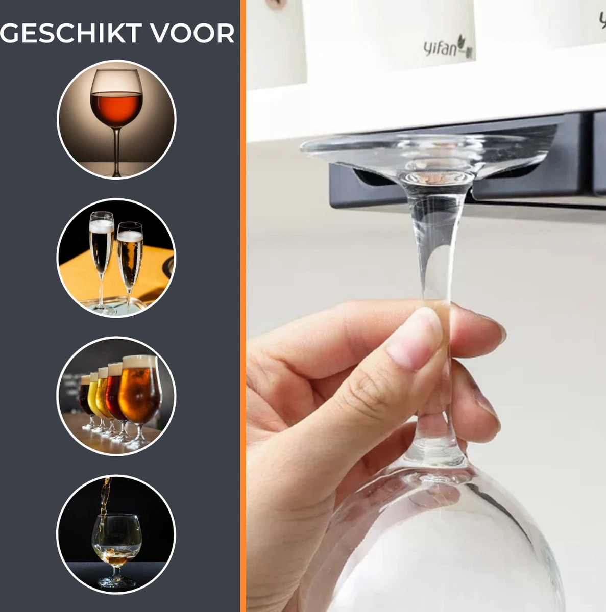 Keufens Wijnglazenhouder Matzwart | Voor 9 Wijnglazen | Wijnrek Hangend | Glazenrek | Wijnglazenrek | Glasophangrek | Wijnglasrek | Ophangrek Glazen | Bar Accessoires 6 Keufens Wijnglazenhouder Matzwart | Voor 9 Wijnglazen | Wijnrek Hangend | Glazenrek | Wijnglazenrek | Glasophangrek | Wijnglasrek | Ophangrek Glazen | Bar Accessoires - Afbeelding 4