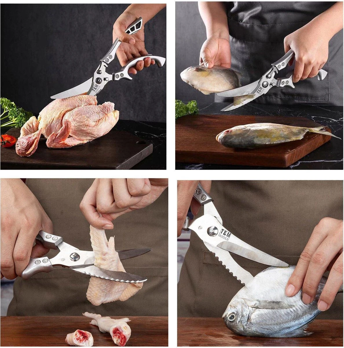 T&M Knives Vleesschaar - Wildschaar En Gevogelteschaar Professioneel - Keukenschaar - Schaar Voor Kip En Vis – Kruidenschaar 8 T&M Knives Vleesschaar - Wildschaar En Gevogelteschaar Professioneel - Keukenschaar - Schaar Voor Kip En Vis – Kruidenschaar - Afbeelding 6