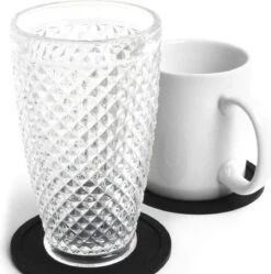 Merkloos Luxe Onderzetters - Siliconen Onderzetters - 6 Stuks - Anti Slip - Zwart - Handig Opbergbakje Inbegrepen - Voor Glazen - Stevig - Hittebestendig - Rond Design - Makkelijk Te Reinigen - Duurzaam -Skimask 1189x1200 16