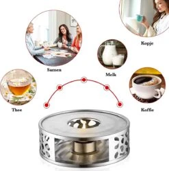 Luxe RVS Theepot Warmhouder - Rechaud Met Waxinelicht - Theewarmer Theelichtje - Thee Warmhoudplaat - Theepot Verwarmer Met Theelicht - Theelichthouder Voor Theepot Warmer - Tea Maker - Theekoker -Skimask 1189x1200 18