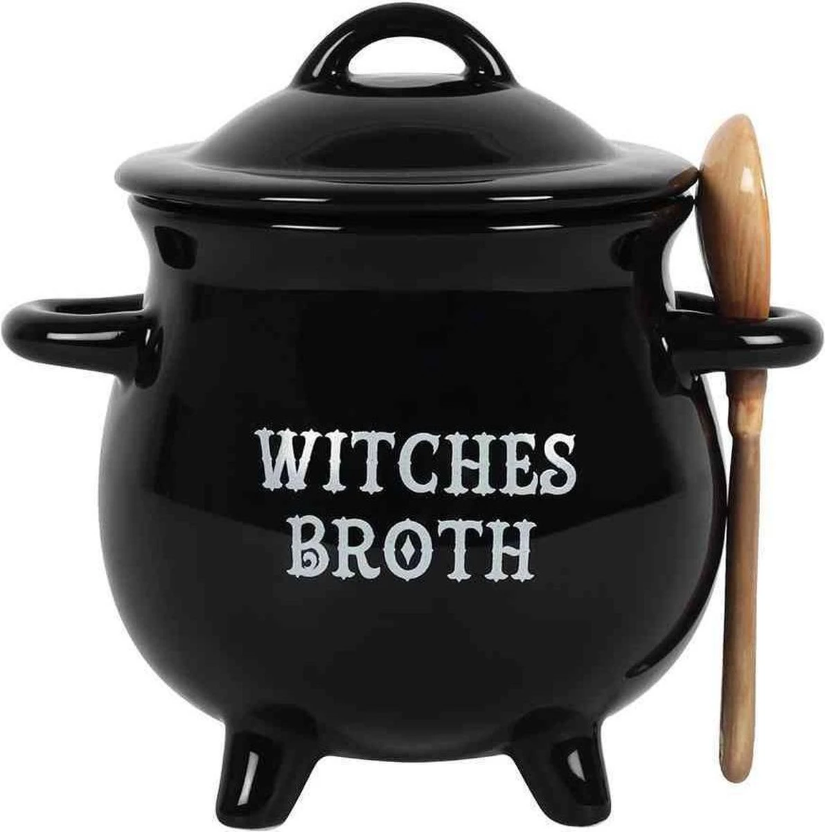 Something Different Soepkom Witches Broth Cauldron With Broom Spoon Zwart 3 Something Different Soepkom Witches Broth Cauldron With Broom Spoon Zwart