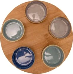 Cosy & Trendy Serveerplank Bamboe Dia 25 Cm Met 5x Luxe Hapjes/saus/tapas Schaaltjes -Skimask 1191x1200 9