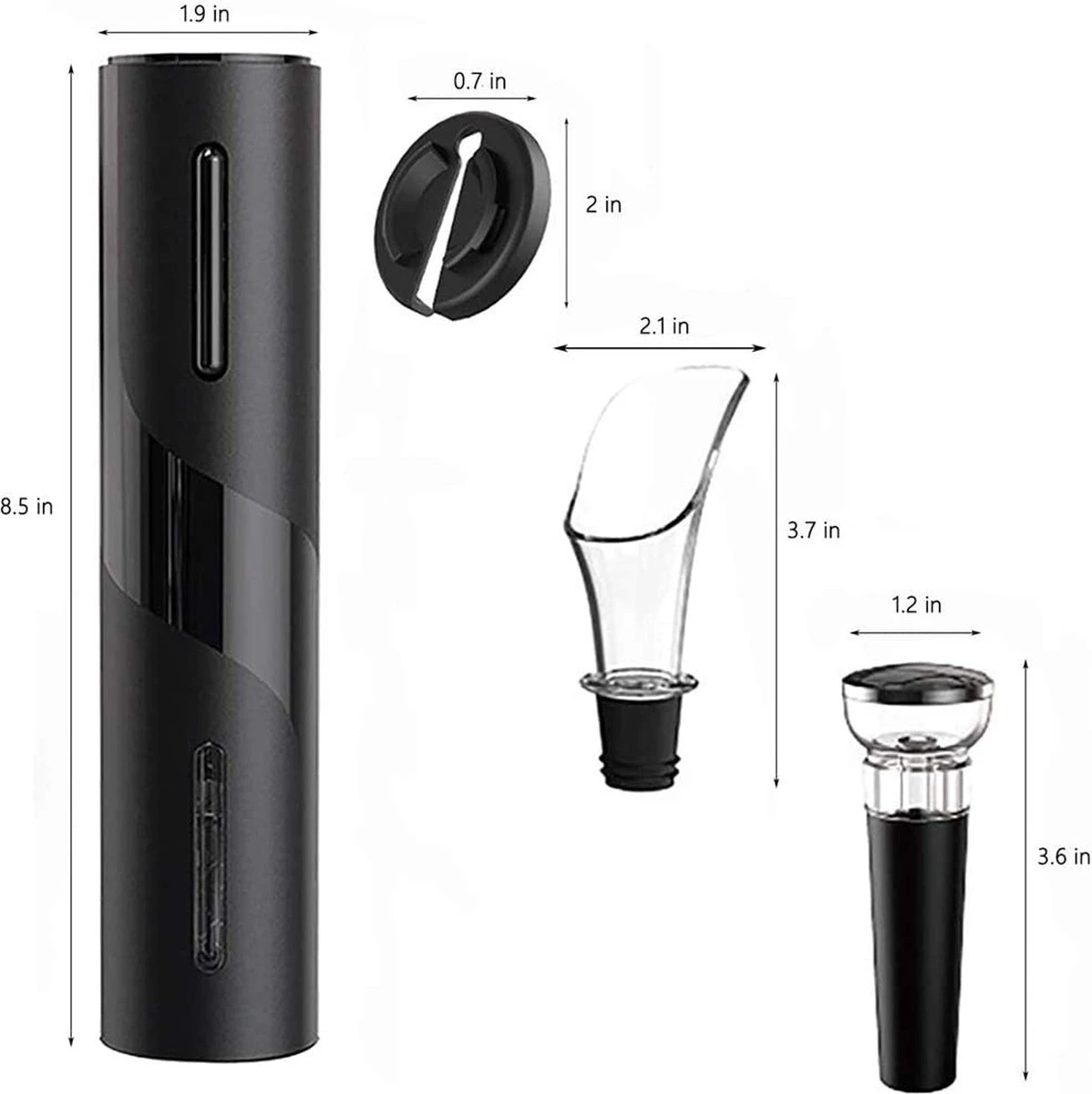 Merkloos Elektrische Kurkentrekker - Wijnopener - Luxe Set - Wijn Opener Accessoires - Kurkentrekker - Flessenopener - Wijnstopper - Foliesnijder - Complete Set 8 Merkloos Elektrische Kurkentrekker - Wijnopener - Luxe Set - Wijn Opener Accessoires - Kurkentrekker - Flessenopener - Wijnstopper - Foliesnijder - Complete Set - Afbeelding 6