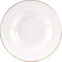 LeRijn® Serviesset Deventer 6 Persoons - 18 Delig - Licht Crème Wit Met Gouden Rand En Motief - Dinerborden - Soepborden - Dessertborden - Borden Servies - Bordenset -Skimask 1198x1200 33