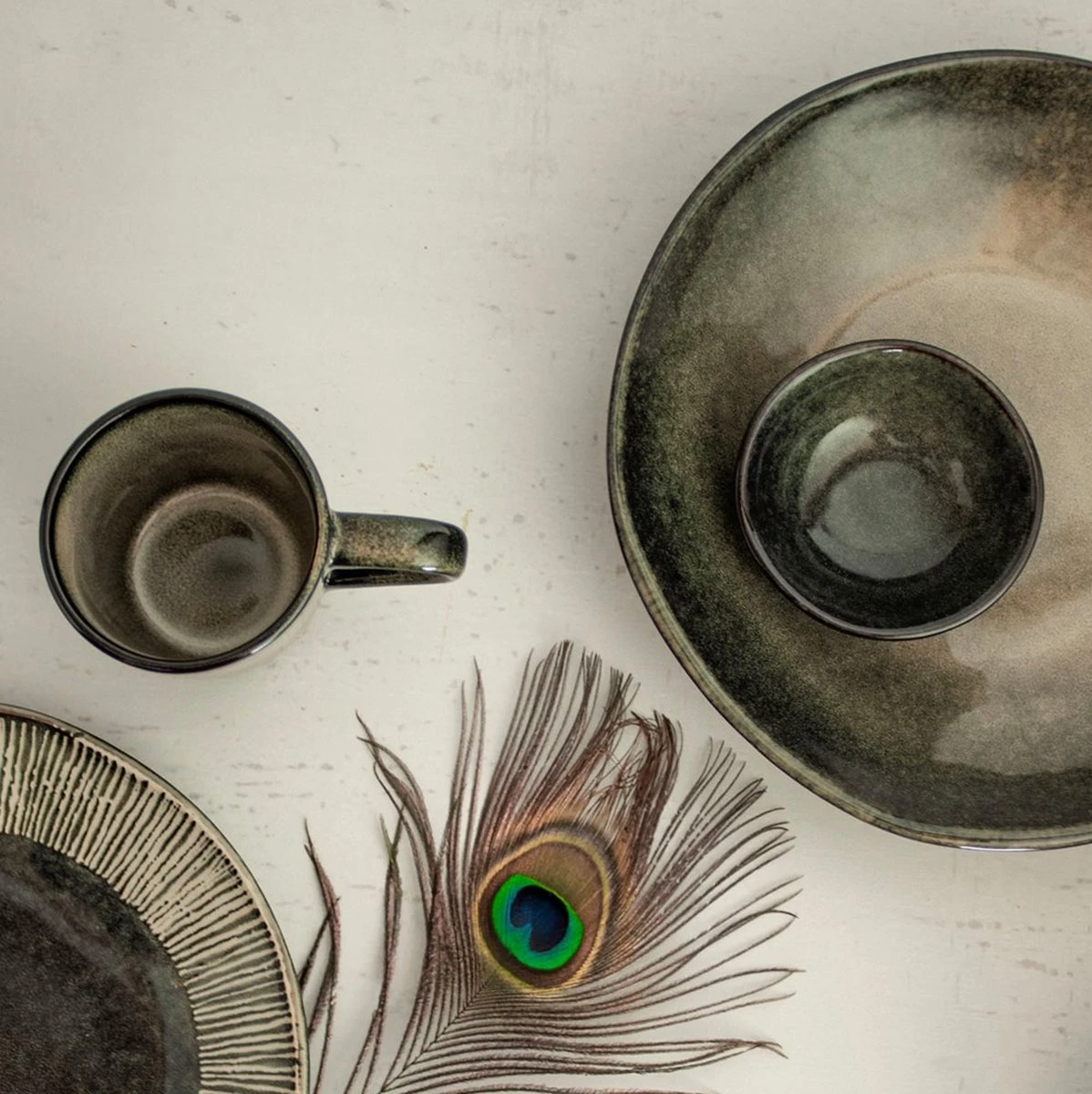 Dutch Rose Organic - Dutch Rose Set 16 Delig Servies Groen 6 Dutch Rose Organic - Dutch Rose Set 16 Delig Servies Groen - Afbeelding 4