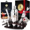 Bar Dedicated - Cocktail Shaker Luxe - Cocktail Set 750 ML - Inclusief Nederlandstalig Receptenboek - Pasen