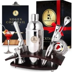 Bar Dedicated - Cocktail Shaker Luxe - Cocktail Set 750 ML - Inclusief Nederlandstalig Receptenboek - Pasen