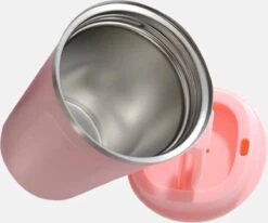 Thermosbeker - Koffiebeker To Go - Travel Mug - Dubbelwandig, RVS & Lekvrij - Thermosbeker Koffie - 380 ML – Roze -Skimask 1200x1000 19
