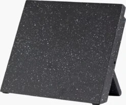 Faseras Messenblok Zonder Messen - Magnetisch - Acaciahout - Messenhouder - Zwart Met Stippen