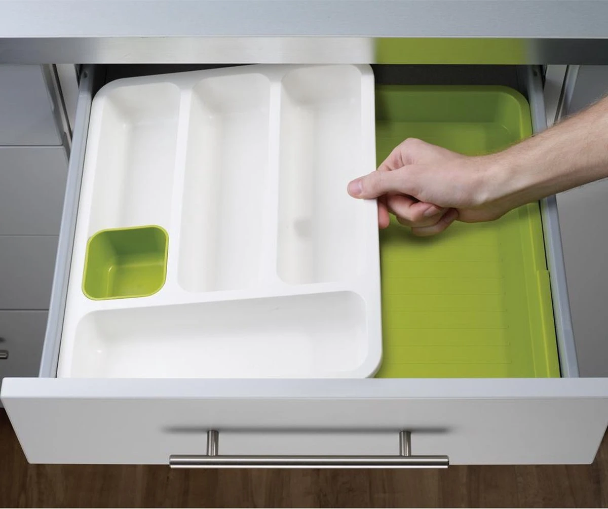 Joseph Joseph Uitschuifbare Bestekbak - Grijs - Sorteervakken & Verstelbaar & Uitschuifbaar 5 Joseph Joseph Uitschuifbare Bestekbak - Grijs - Sorteervakken & Verstelbaar & Uitschuifbaar - Afbeelding 3