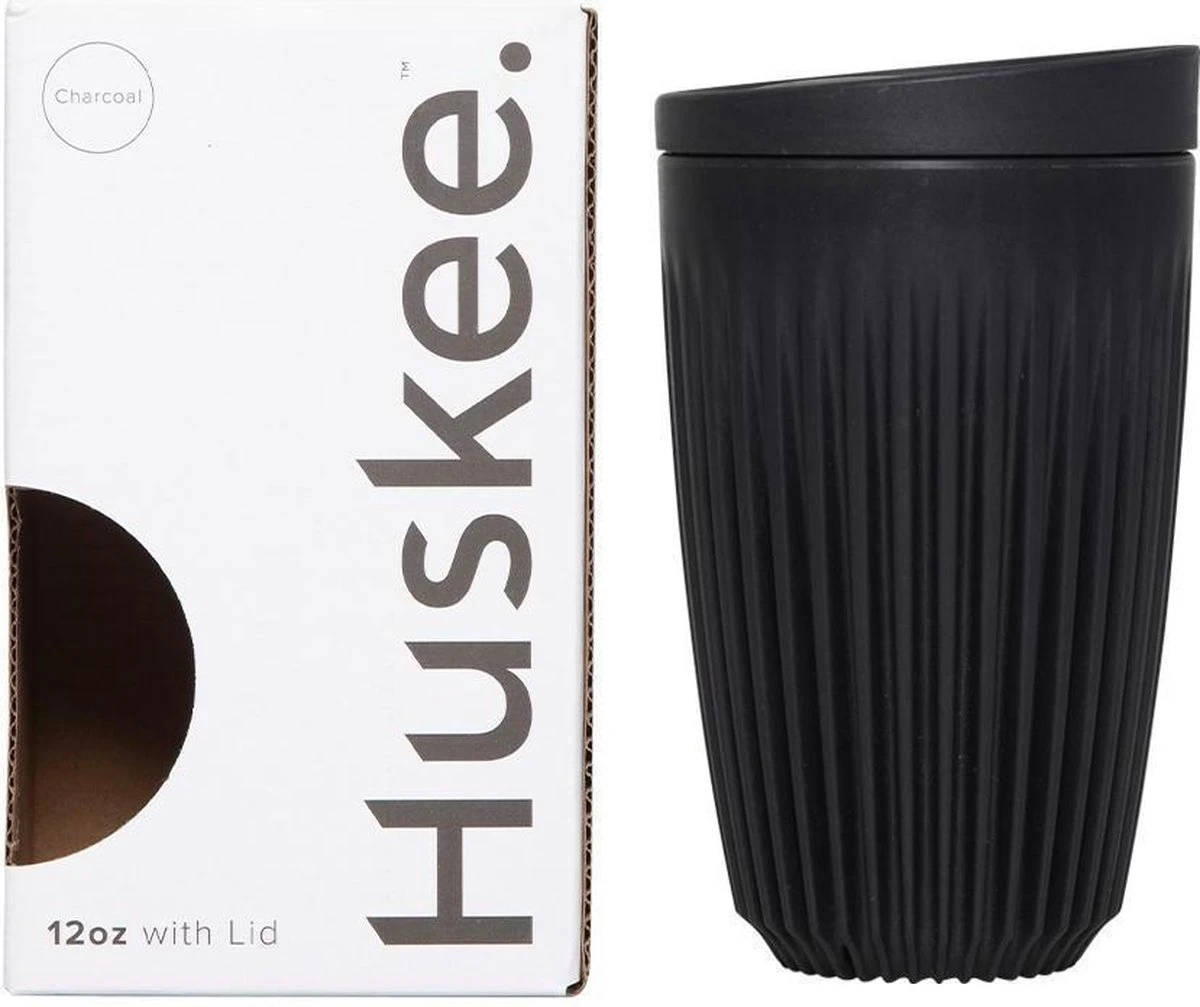 HuskeeCup & Deksel - Koffiebeker - Large - 12oz/36cl - Charcoal 7 HuskeeCup & Deksel - Koffiebeker - Large - 12oz/36cl - Charcoal - Afbeelding 5