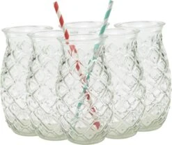 Merkloos Beker - Glas Ananas - 6 Stuks - Zomer - Cocktail -400ml -Skimask 1200x1009 6