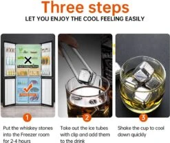 BOTC RVS Whiskey Stones Set - 9 Delig Whisky Stenen Met Ijs Tang - Herbruikbare Ijsblokjes - Metalen Ice Cubes Herbruikbaar 12 BOTC RVS Whiskey Stones Set - 9 Delig Whisky Stenen Met Ijs Tang - Herbruikbare Ijsblokjes - Metalen Ice Cubes Herbruikbaar -Skimask 1200x1011 3