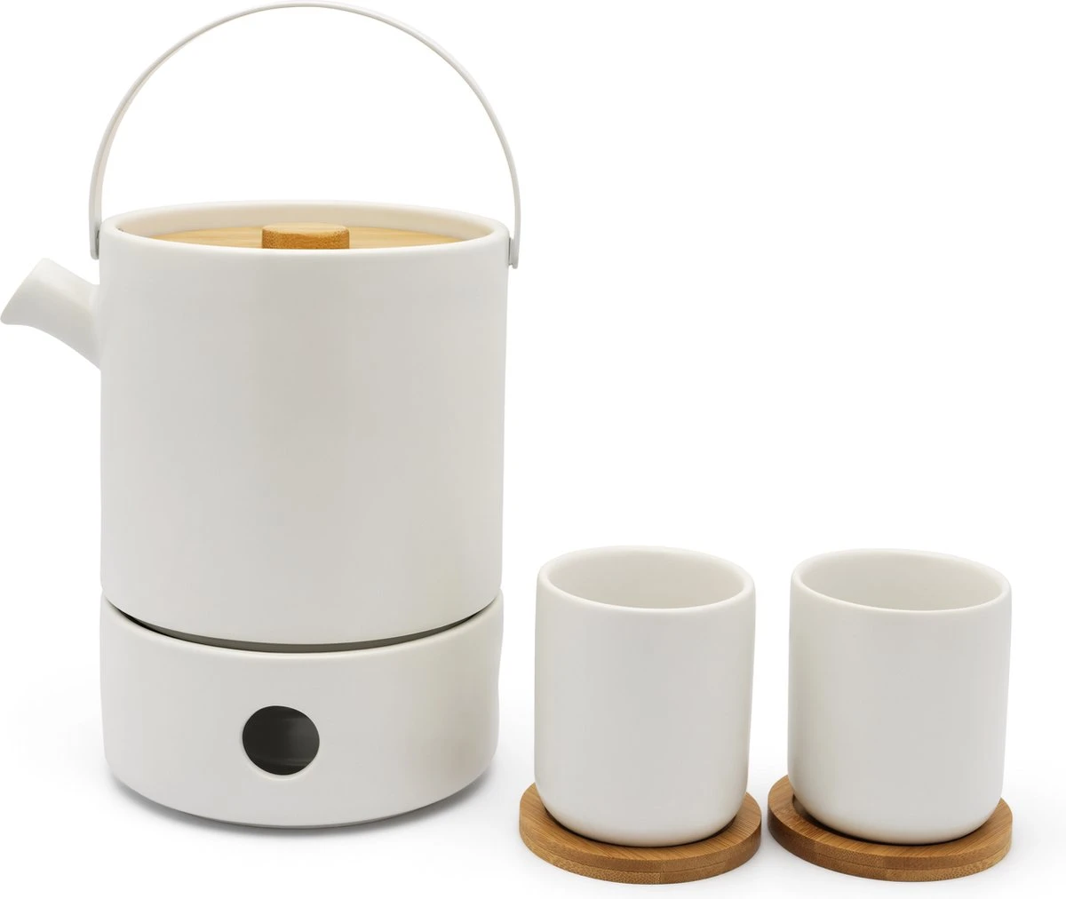 Bredemeijer - Theeset Umea Theepot 1.2L Met Theelichtwarmer - Mat Wit 7 Bredemeijer - Theeset Umea Theepot 1.2L Met Theelichtwarmer - Mat Wit - Afbeelding 5