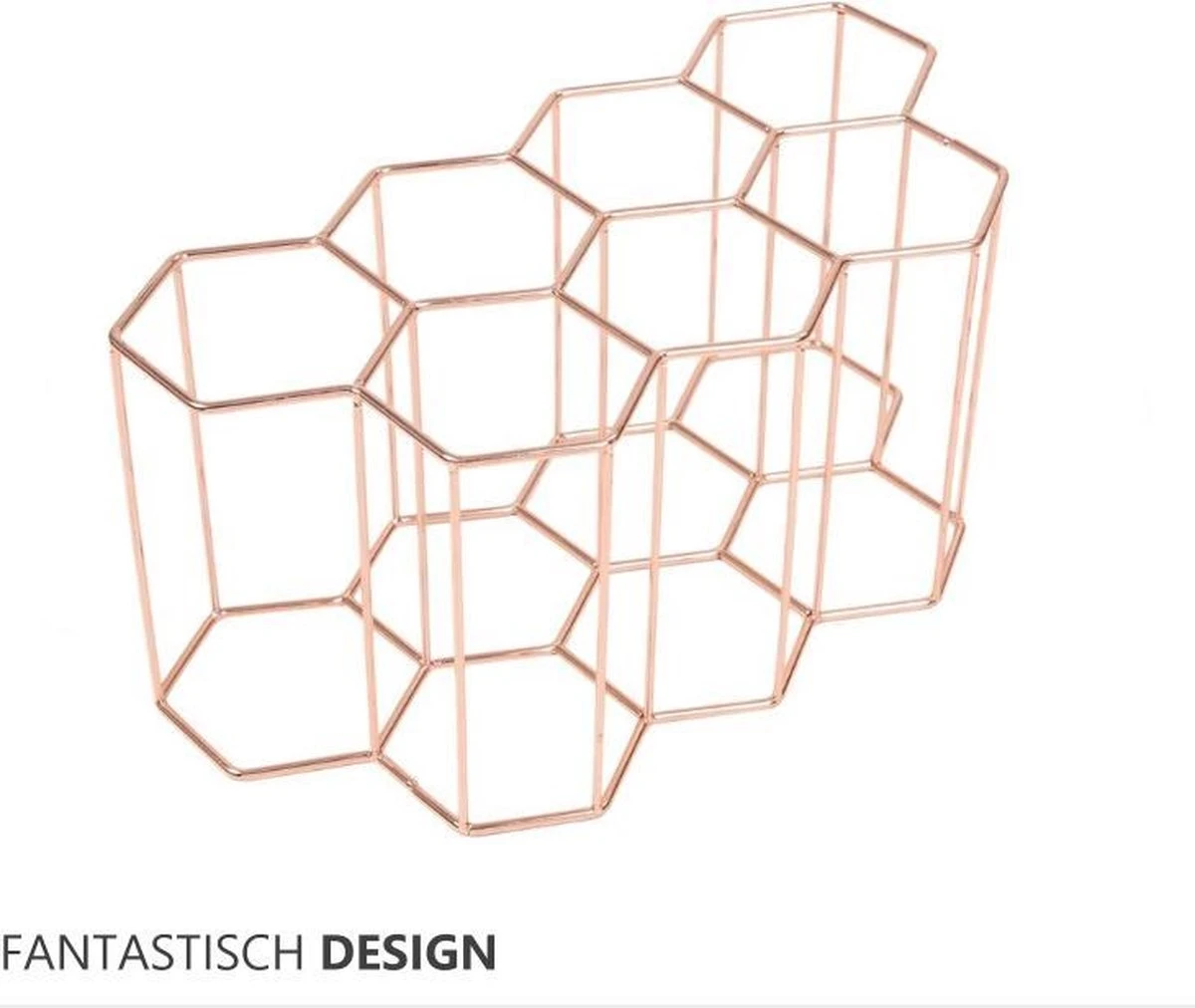 Wijnrek Hexagon 9 Flessen | Flessenrek | Wijn Accessoires | Wijnkast | Wijnrek Metaal | Wijnrekken | Wijnfleshouder | Wijnhouder | Rosé Goud 8 Wijnrek Hexagon 9 Flessen | Flessenrek | Wijn Accessoires | Wijnkast | Wijnrek Metaal | Wijnrekken | Wijnfleshouder | Wijnhouder | Rosé Goud - Afbeelding 6