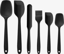 Merkloos Silliconen Spatel Set Van 6 Stuks - Koken En Bakken - Pannenlikker - BPA Vrij - Spatels - Kwast - Kwastje