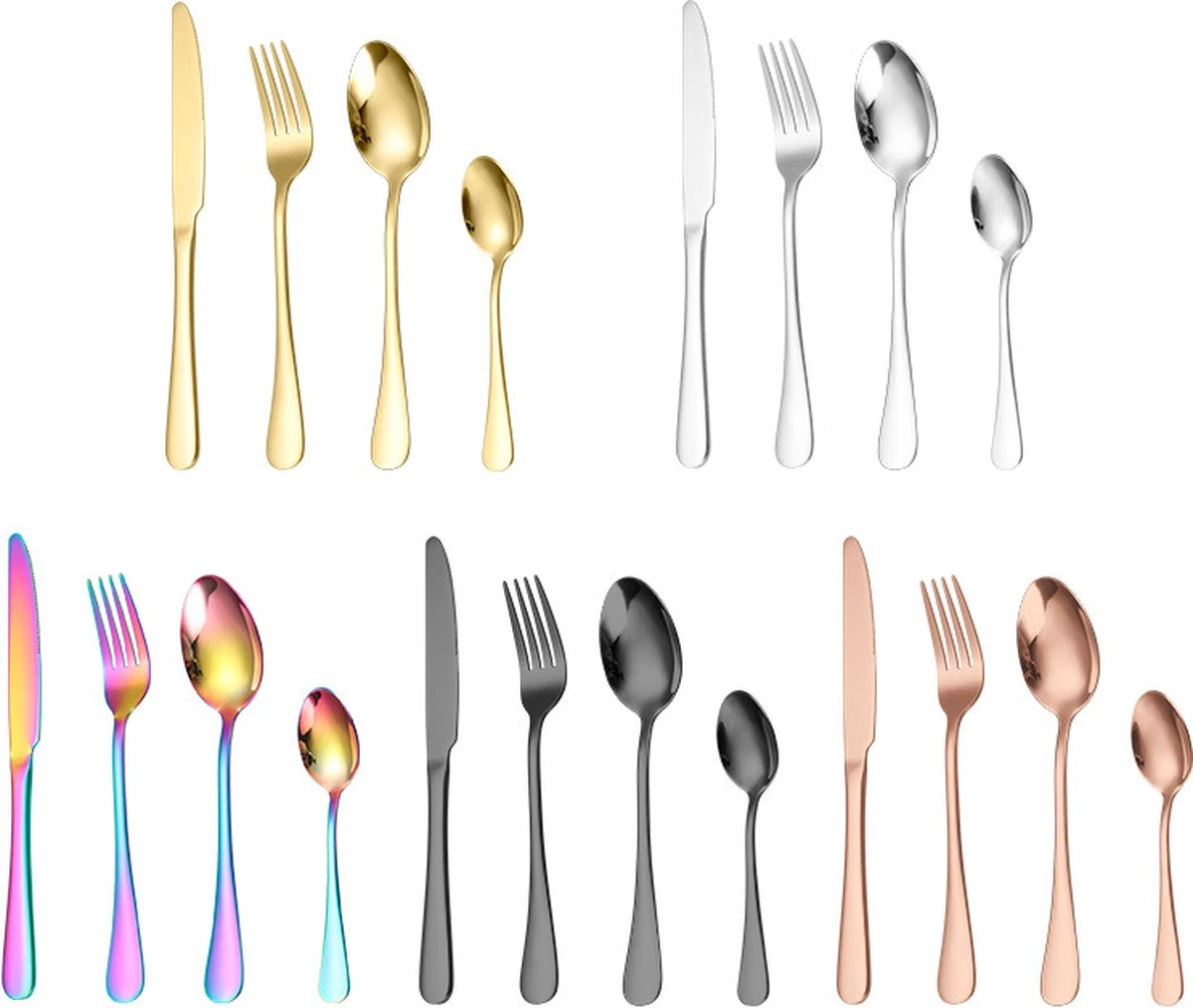 Merkloos Melili Bestekset-Bestek Set 24-delig-6 Persoons Bestekset-tafelmes-tafelvork-soeplepel-dessertlepel-roestvrijstalen Bestekset-multi Kleur 7 Merkloos Melili Bestekset-Bestek Set 24-delig-6 Persoons Bestekset-tafelmes-tafelvork-soeplepel-dessertlepel-roestvrijstalen Bestekset-multi Kleur - Afbeelding 5