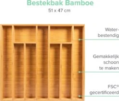 Grote Bestekbak Bamboe 51x47cm | Besteklade Van Coninx | Bestekhouder | Opbergbak | Duurzaam | Voor Laden Van 47cm Diep -Skimask 1200x1017