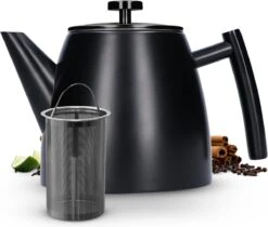 Vaja® Camille Theepot Zwart Met Filter - 1 Liter - RVS - Dubbelwanding -Skimask 1200x1022 2