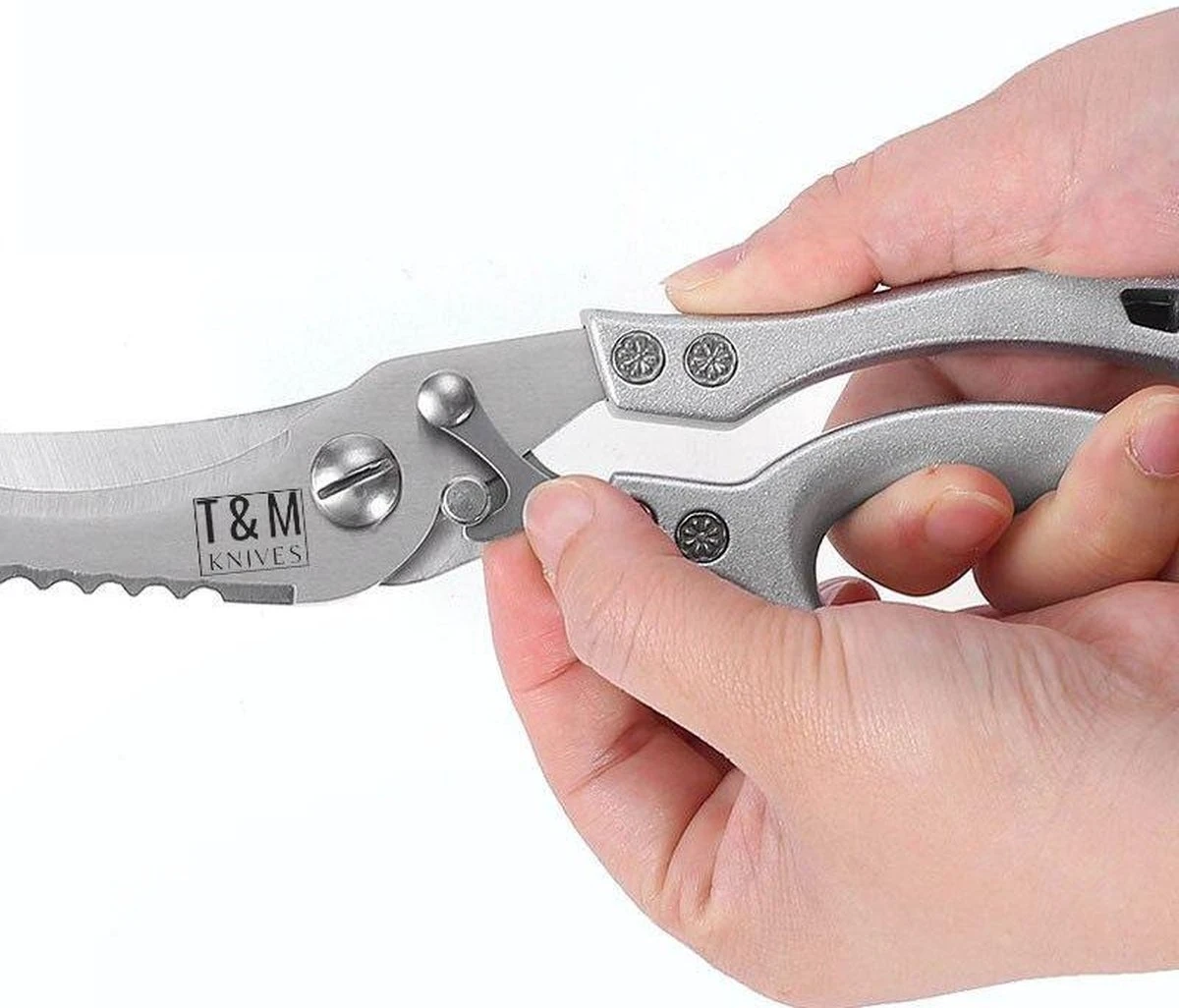 T&M Knives Vleesschaar - Wildschaar En Gevogelteschaar Professioneel - Keukenschaar - Schaar Voor Kip En Vis – Kruidenschaar 7 T&M Knives Vleesschaar - Wildschaar En Gevogelteschaar Professioneel - Keukenschaar - Schaar Voor Kip En Vis – Kruidenschaar - Afbeelding 5