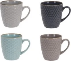 Excellent Houseware Set Van 4x Stuks Luxe Gekleurde Stoneware Bekers/koffiekopjes 200 Ml - Kopjes/koffiebekers 7 Excellent Houseware Set Van 4x Stuks Luxe Gekleurde Stoneware Bekers/koffiekopjes 200 Ml - Kopjes/koffiebekers -Skimask 1200x1030 10