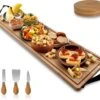 Tapasplank - Borrelplank - Serveerplank - Kaasplank - Hapjesplank - Inclusief Kaasmesjes - Inclusief Onderzetters - Taspasplank Bamboe - Tapas Servies - Inclusief Ebook - 70 Cm -Skimask 1200x1032 8