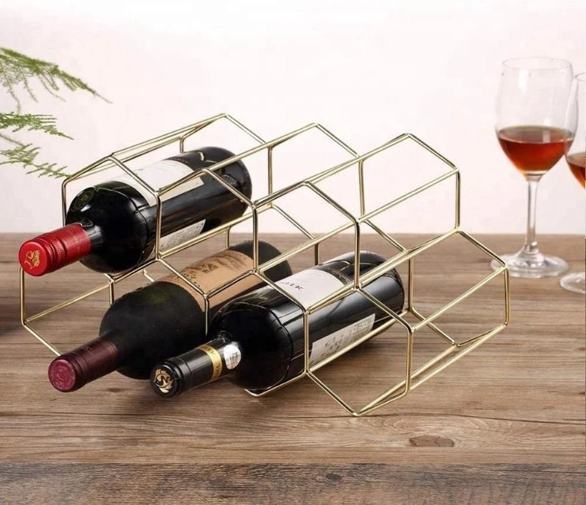 Wijnrek Hexagon 9 Flessen | Flessenrek | Wijn Accessoires | Wijnkast | Wijnrek Metaal | Wijnrekken | Wijnfleshouder | Wijnhouder | Goud 15 Wijnrek Hexagon 9 Flessen | Flessenrek | Wijn Accessoires | Wijnkast | Wijnrek Metaal | Wijnrekken | Wijnfleshouder | Wijnhouder | Goud - Afbeelding 13