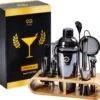 Infinity Goods Cocktailset - 15 Delige Zwarte Cocktail Shaker Set - Luxe Cadeauverpakking - Inclusief Recepten - Zwart -Skimask 1200x1040 2