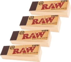 Merkloos RAW Classic Filter Tips Voor Lange Vloei - Vloeipapier - Rolling Papers (smoking) - 4 Stuks