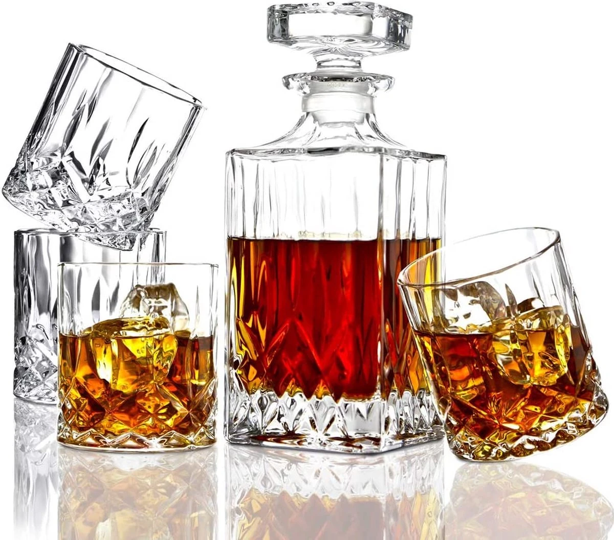Whiskey Karaf Met Glazen Set Van 5| 0.9L Whisky Glazen Set 3 Whiskey Karaf Met Glazen Set Van 5| 0.9L Whisky Glazen Set