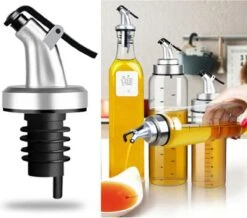 Luxe Schenktuit Set - Schenkdop Dispenser Voor Wijn/Azijn/Olijfolie/Sterke Drank/Likeur/Siroop/Cocktail/Olie - Wijnschenker - RVS Fles Dop Schenker Schenktuitje Maatschenker Trechter - Universeel - Lekvrij - Rubberen Afsluitring - Set Van 5 Stuks -Skimask 1200x1057 4