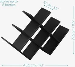 Navaris Bamboe Wijnrek 8 Sleuven - Houten Wijnstandaard Voor Het Organiseren En Bewaren Van Flessen - Zwart -Skimask 1200x1066 2
