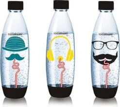 SodaStream Herbruikbare Flessen - Hipster Print - 1 Liter - 3 Stuks