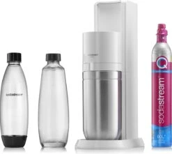 SodaStream DUO - Wit - Incl. Quick Connect Koolzuurcilinder - Met 1 Glazen En 1 Herbruikbare Plastic Fles