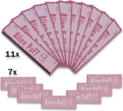 Alien Puff - Kingsize Pink - Roze Vloei - Lange Vloei - Filtertips - Tipjes - 11x Vloei En 7x Tip
