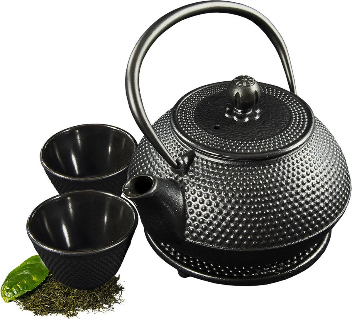 SakuraTea - Theepot Set - 4-delig - Gietijzer - Zwart - 0.8L - 2 Kopjes (100ml) 8 SakuraTea - Theepot Set - 4-delig - Gietijzer - Zwart - 0.8L - 2 Kopjes (100ml) - Afbeelding 6