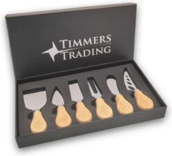 Timmers Trading - Kaasmes Set - Voor Alle Kaassoorten - 6 Delig Hout