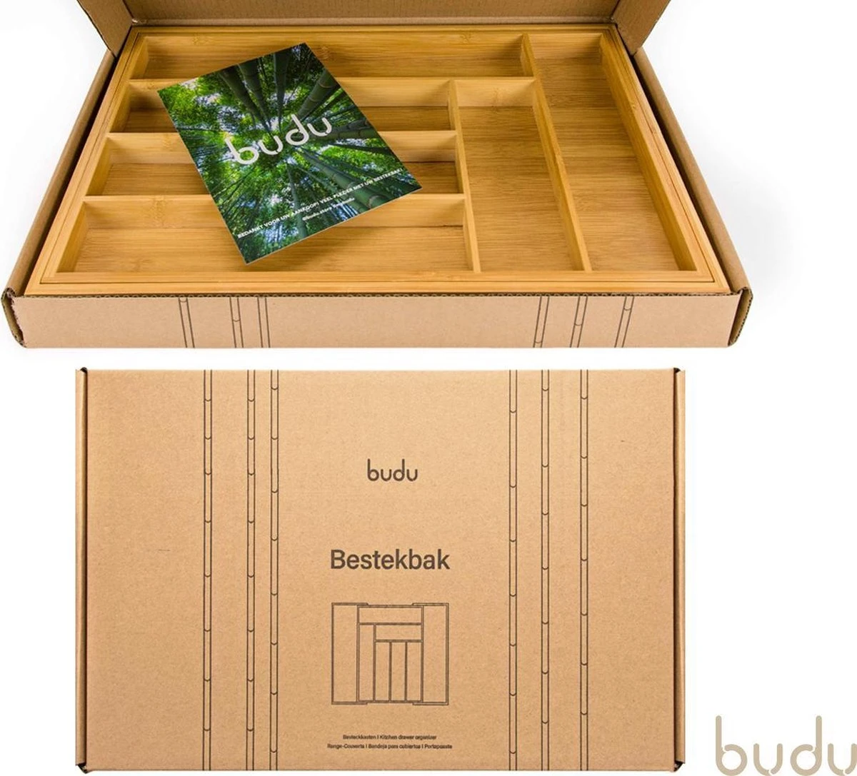Budu Uitschuifbare Bamboe Bestekbak #45 (45 Cm Diep) - Bestekcassette Hout - Besteklade - 45 X 30,6 - 50 Cm - 6/8 Vakken 11 Budu Uitschuifbare Bamboe Bestekbak #45 (45 Cm Diep) - Bestekcassette Hout - Besteklade - 45 X 30,6 - 50 Cm - 6/8 Vakken - Afbeelding 9
