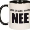 Voordat Je Het Vraagt NEE Collega Koffiemok / Theebeker - 300 Ml - Wit Met Zwart - Het Antwoord Is Nee / Kantoorhumor - Grappige Cadeau Mok / Beker -Skimask 1200x1094 6