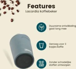 LaCardia Koffiebeker To Go Premium Blauw – Thermosbeker – Theebeker – 380ML – Herbruikbaar 14 LaCardia Koffiebeker To Go Premium Blauw – Thermosbeker – Theebeker – 380ML – Herbruikbaar -Skimask 1200x1095 6