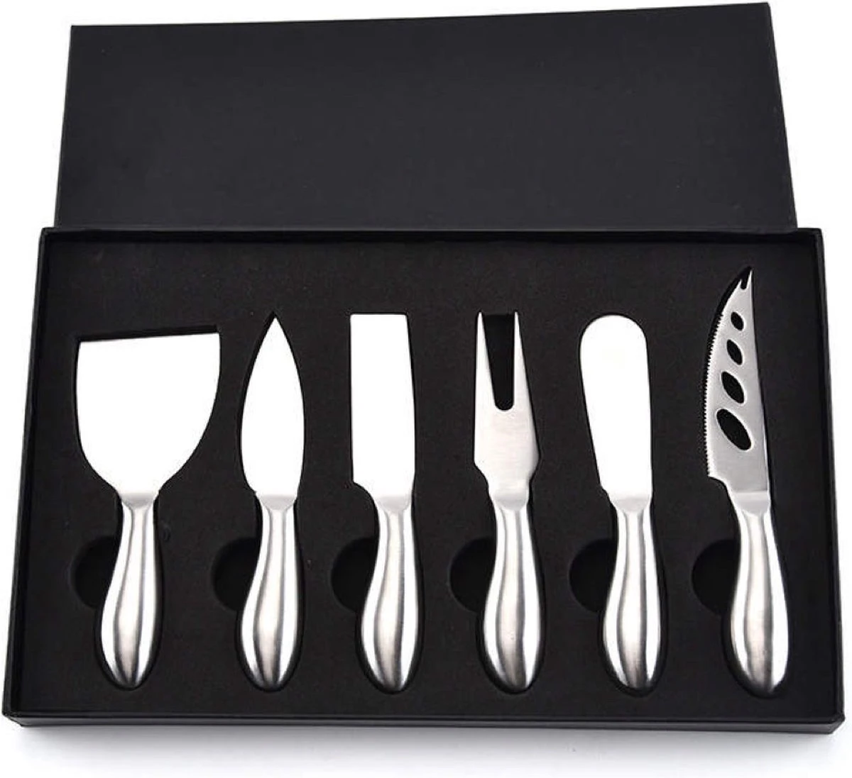 TeeDee - Kaasmessen Set Van 6 - Kaasmesjes - Kaasmessenset Voor Alle Kaassoorten - Smeermesje - RVS - Zilver 3 TeeDee - Kaasmessen Set Van 6 - Kaasmesjes - Kaasmessenset Voor Alle Kaassoorten - Smeermesje - RVS - Zilver