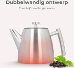 Vaja® Theepot Camille Met Filter - Zilver - 1.0L - RVS Dubbelwandig - Theekan 14 Vaja® Theepot Camille Met Filter - Zilver - 1.0L - RVS Dubbelwandig - Theekan -Skimask 1200x1099 2