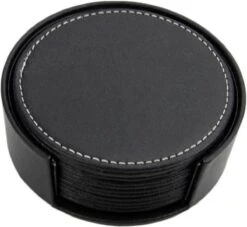 8 Leren Onderzetters Voor Glazen Met Houder – Glasonderzetter Voor Op Tafel – Waterbestendig – 8 Stuks – Anti Klevend Materiaal -Skimask 1200x1103 7