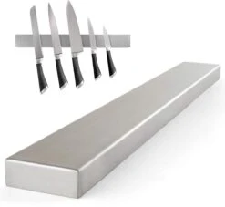 Messen Magneet Strip RVS 40 Cm– 100% Magnetische Messenhouder – Met Sterke 3M Plakstrip – Messenblok -Skimask 1200x1104