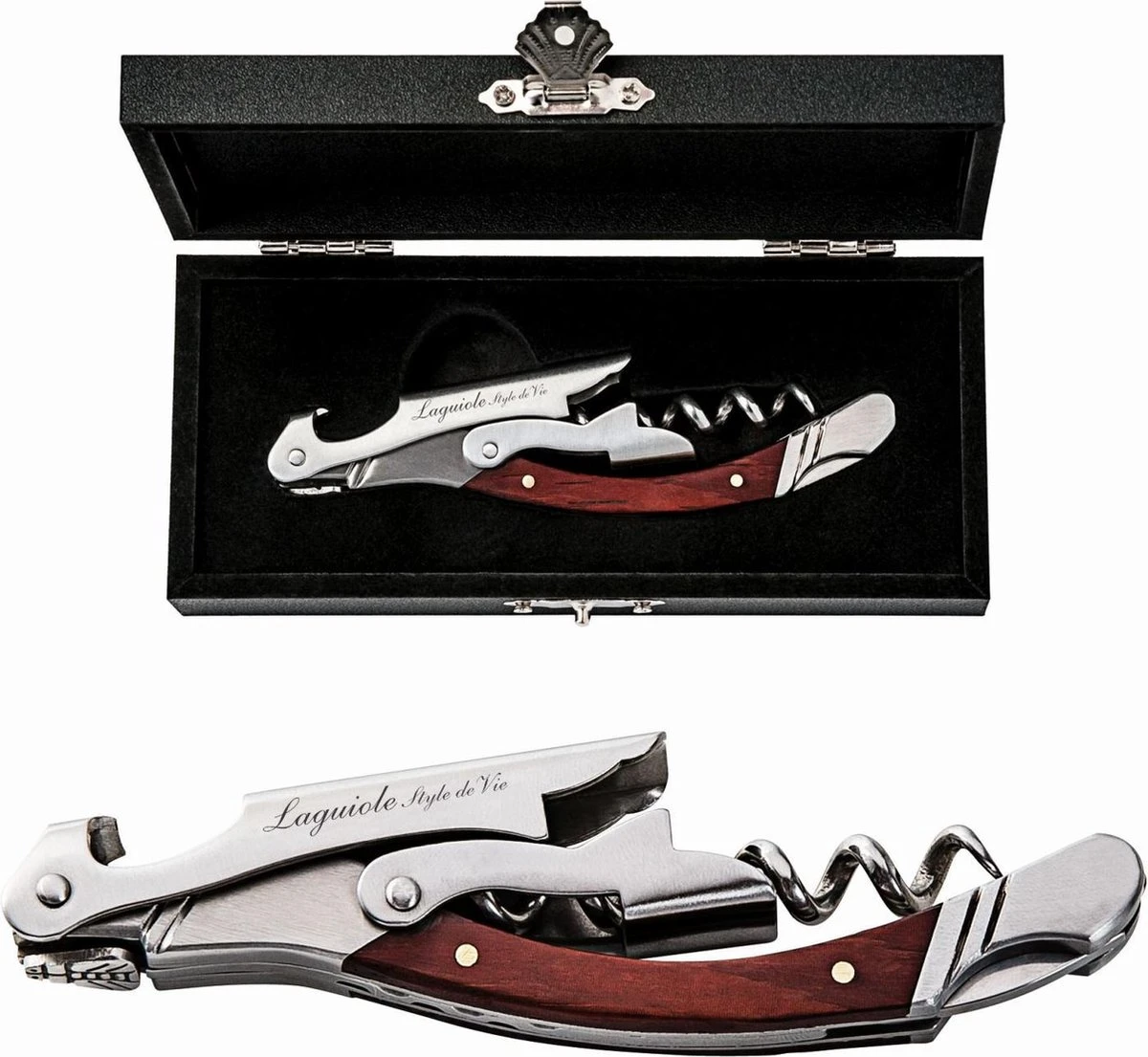 Laguiole Style De Vie Kurkentrekker - In Giftbox - Rozenhout 3 Laguiole Style De Vie Kurkentrekker - In Giftbox - Rozenhout