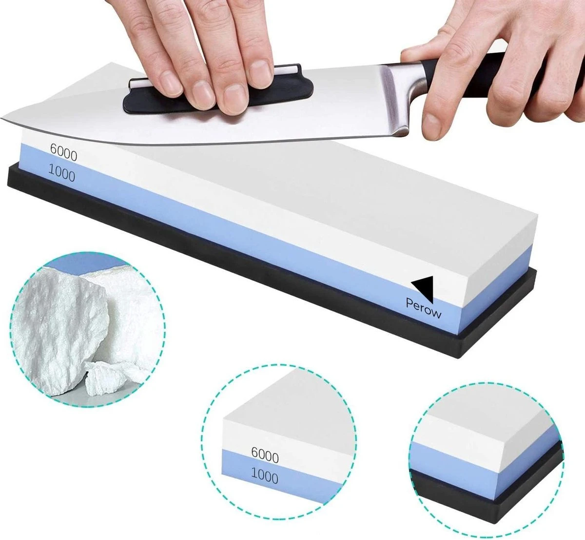 Perow Wetsteen Messenslijper - Slijpsteen - Luxe Wetsteen - Korrel 1000/6000 7 Perow Wetsteen Messenslijper - Slijpsteen - Luxe Wetsteen - Korrel 1000/6000 - Afbeelding 5