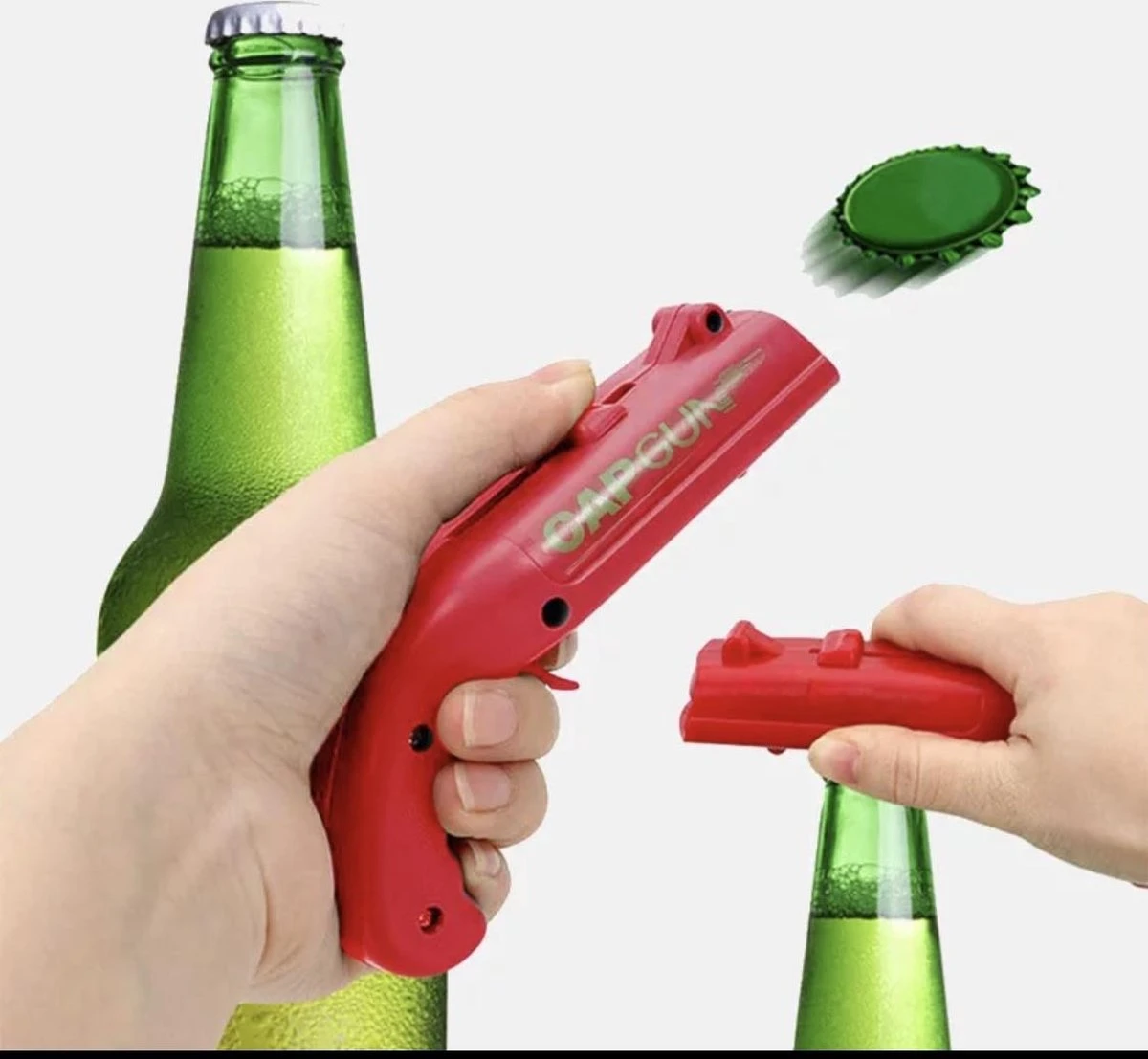 Bierdop Schieter - Dopjes Schieter - Dopjes Pistool - Bieropener - Flesopener - Uniek Cadeau - Bier Cadeau - Cap Gun 2.0 - Rode Kleur 5 Bierdop Schieter - Dopjes Schieter - Dopjes Pistool - Bieropener - Flesopener - Uniek Cadeau - Bier Cadeau - Cap Gun 2.0 - Rode Kleur - Afbeelding 3