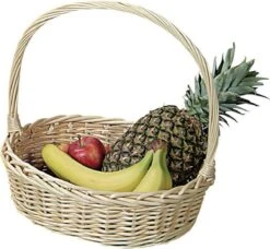 Merkloos 2x Gevlochten Rieten Mandjes Ovaal 24 X 30 X 10 Cm Met Hengsel - Tafel Dekken - Fruitmanden/fruitschalen - Broodmanden -Skimask 1200x1109 10